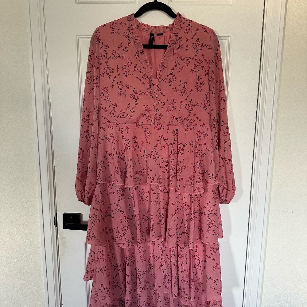 YAS Pink floral dress